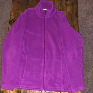 purple zip up jacket